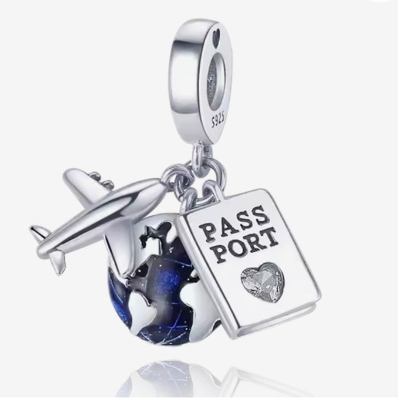 Pandora Jewelry - Pandora Silver and Blue Travel Charm